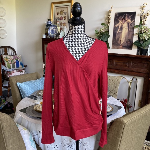 NWT AMASOO Burgundy Top Size L - Picture 8 of 12